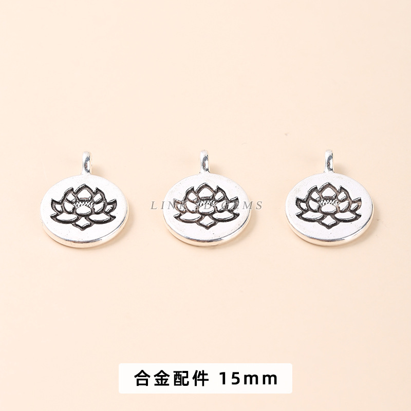 Alloy Lotus Disc Pendant