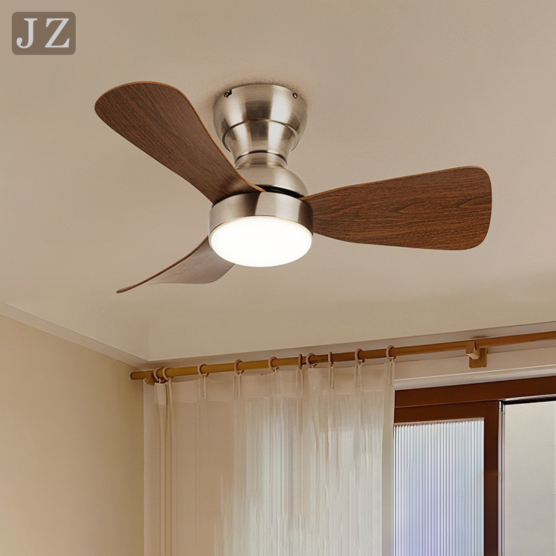 2025 Mid-Century Style Bedroom Fan Lamp Ceiling Eye Protection Silent Simple Study Restaurant Home Small Fan Chandelier