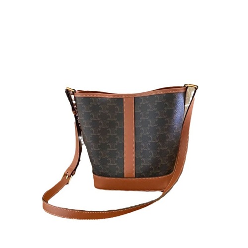 Arc de Triomphe genuine leather bucket bag for women  new commuter simple high-end niche single shoulder crossbody bag