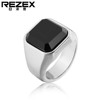 Accessory, agate ring stainless steel, European style, simple and elegant design, with gem