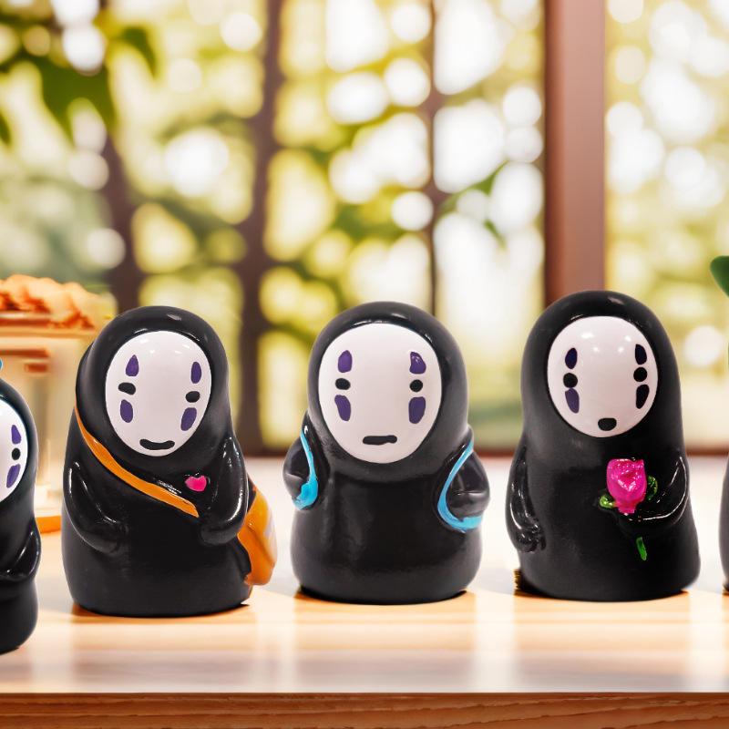 Decoración de paisajismo de pecera explosiva, producto de resina de ocho piezas para hombre sin rostro, buen compañero de pescado, regalo de mano de oficina