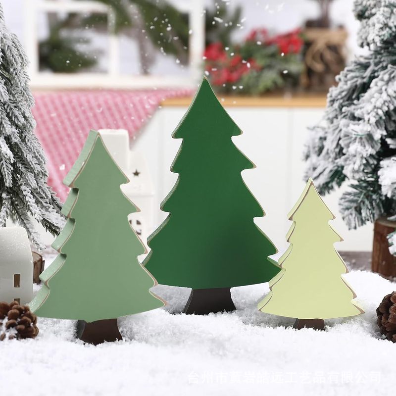木製クリスマスギフト 3 つの松の工芸品の装飾品シーンマッチング撮影小道具クリスマス装飾|undefined
