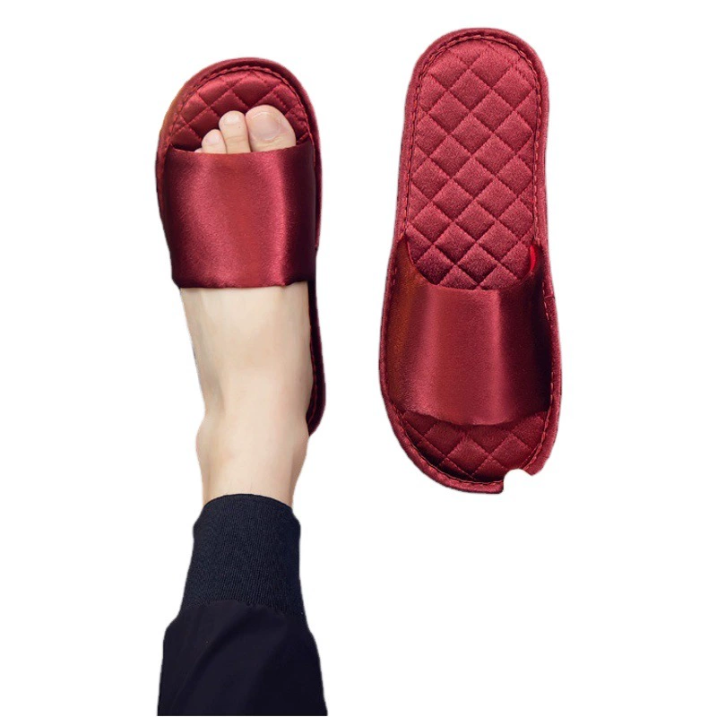 Западно-китайский свадебные свадебные холодные тапочки приданые невесты утренние халаты тапочки праздничные красные открывающаяся свадебная обувь высокого класса легкая роскоши