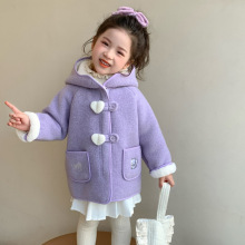 女童外套秋冬季2025新款儿童冬装韩系加绒中长款宝宝冬季洋气大衣
