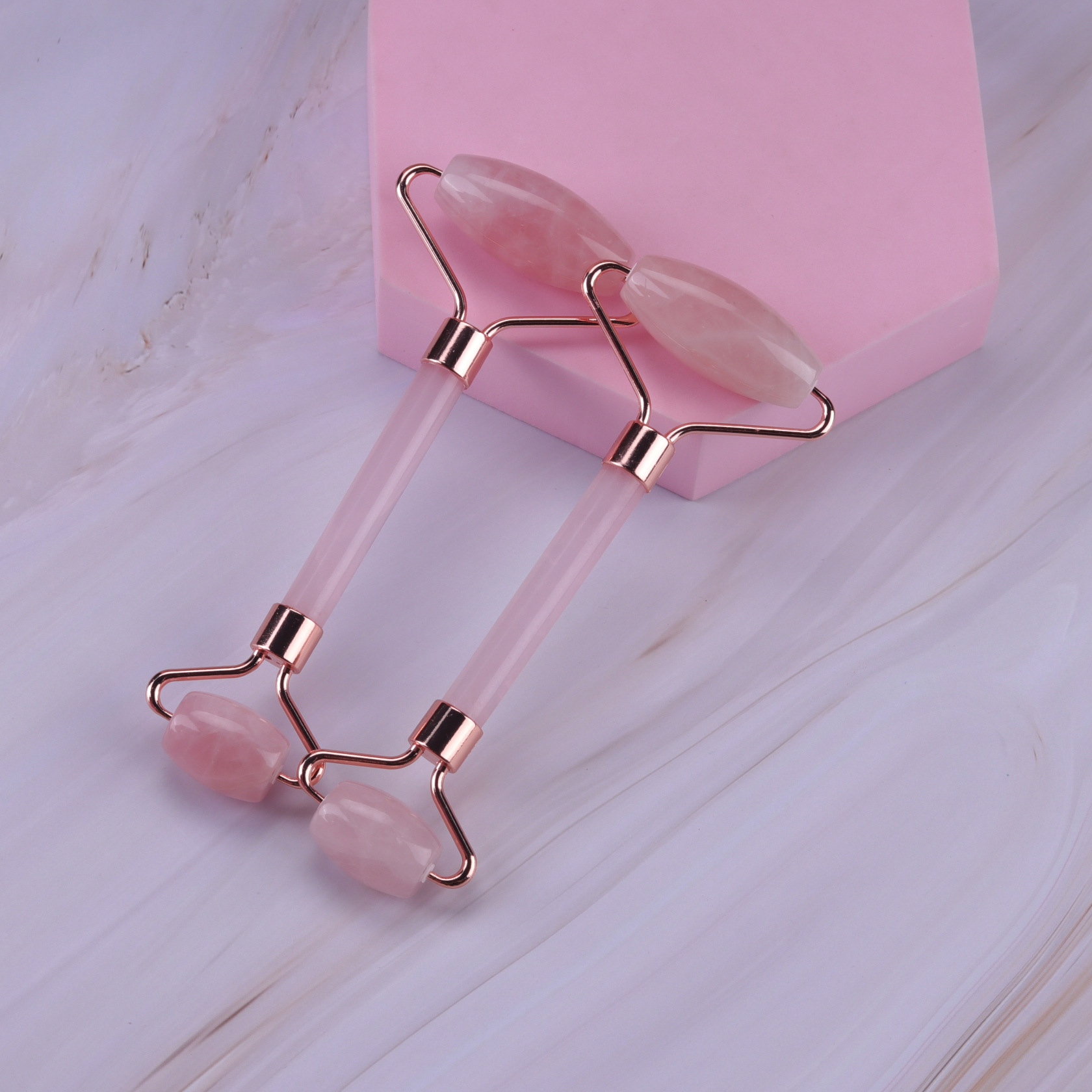 Fuente de la fábrica moneda facial masajeador corporal Jade Rosa cristal masaje facial rodillo masaje belleza palo artefacto