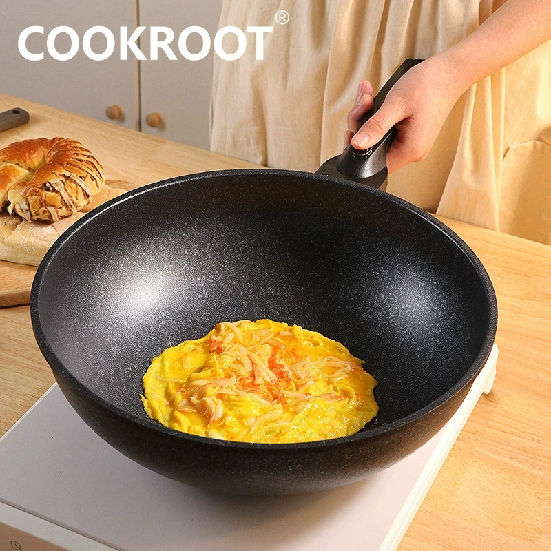 Корейская импортная антипригарная кастрюля-вок «Кукрут майфанши», кухонная индукционная плита, универсальная, для жарки и обжаривания во фритюре, многоцелевого использования в быту.