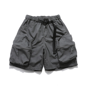 Japanese fashion brand Youth shorts functional multi-pocket retro workwear shorts men's loose straight casual shorts