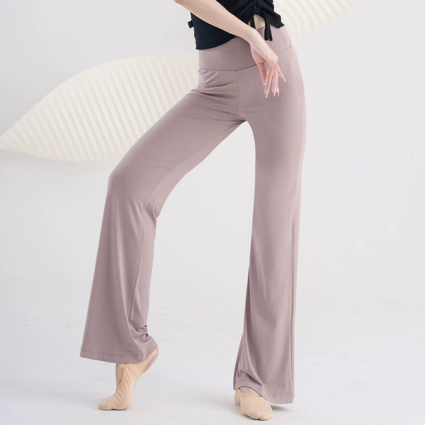 Dark lotus root bootcut pants
