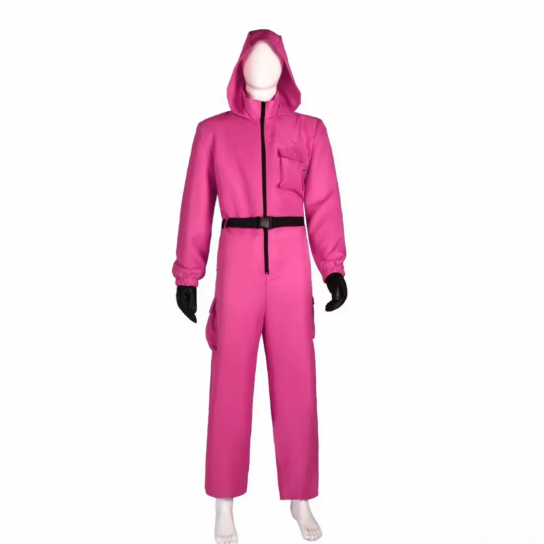 万圣节纸钞屋COS服红色连体衣套装跨境现货