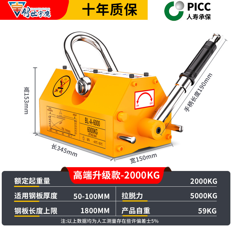 고급 업그레이드 모델 [2톤] 마그네틱 크레인(절대로 소자되지 않음)(PICC 수명 보험)