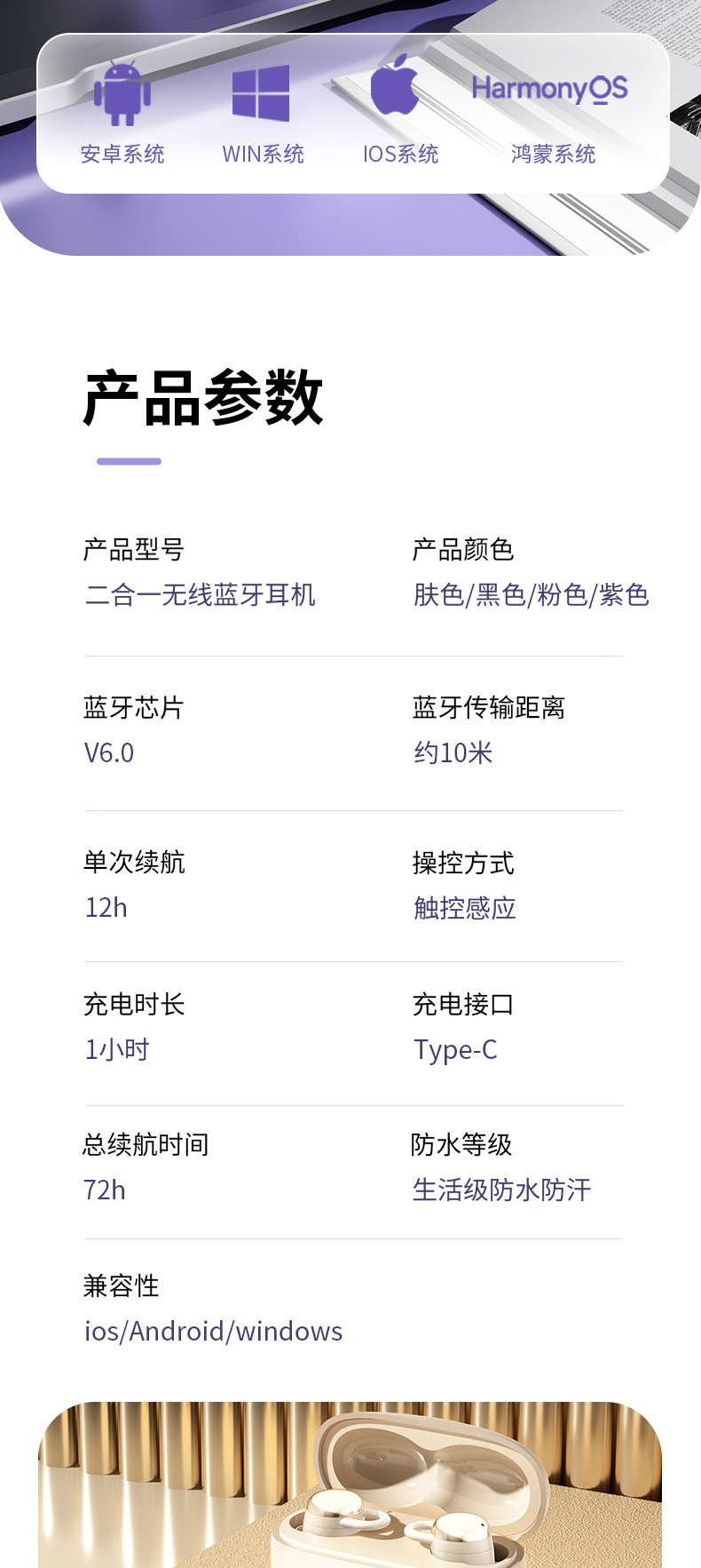 双耳机Q28无线蓝牙耳机耳夹音乐耳机超长续航大容量 舒适入耳高清