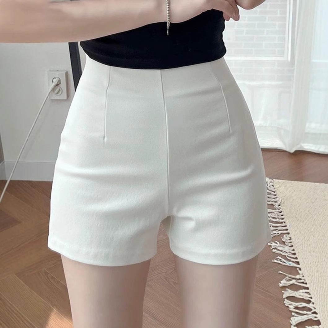 아메리칸 스타일 핫 걸스 블랙 하이 허리 스포츠 반바지 여자 여름 얇은 A 라인 올매치 캐주얼 루즈 와이드 레그 핫 바지