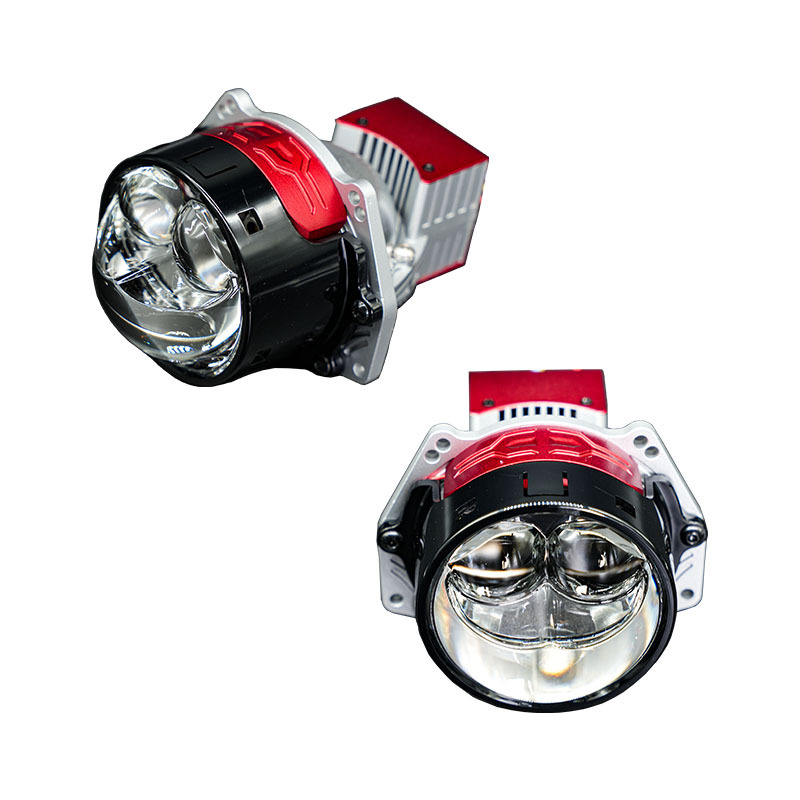 Al por mayor nuevo doble directo LED láser doble lente de luz lámpara de la linterna del coche aplicable modificación proyector lejos y cerca de la luz