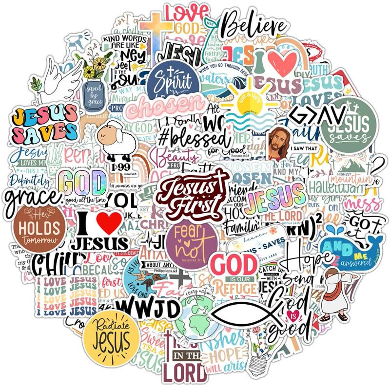 Multi-Purpose Waterproof Faith Statement Stickers That Can Be Re-Pasted on Belongings to Aid Spiritual Expression