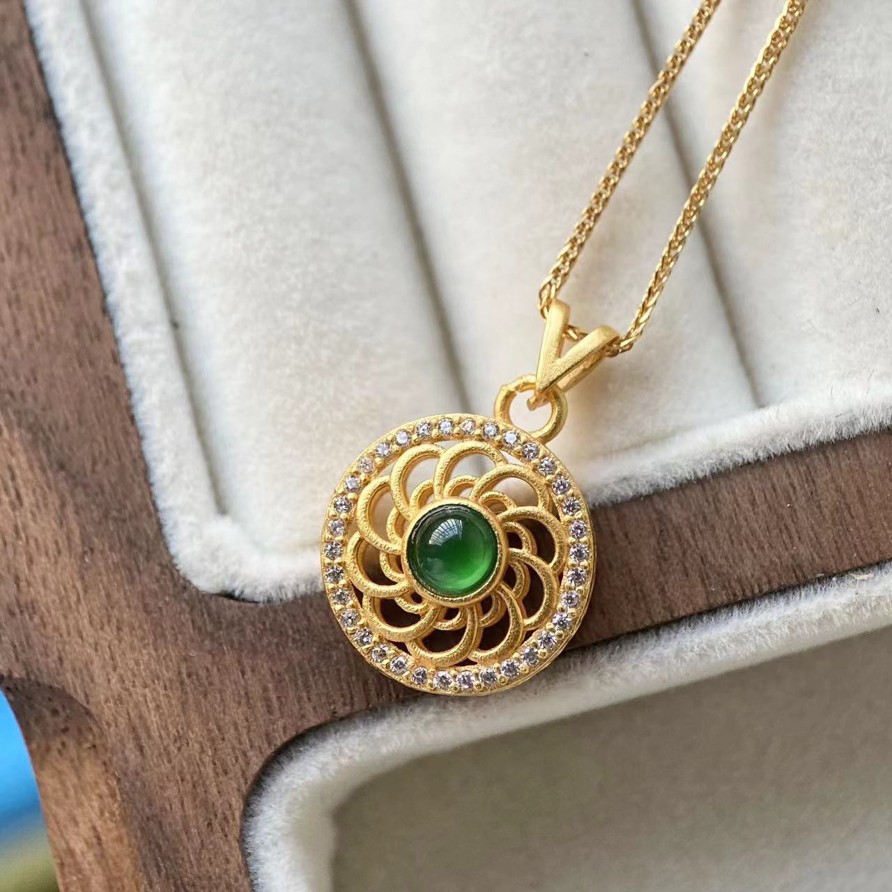 (2개) 공장 직접 자연 상품 위험 물질 옥 회전 링 펜던트 S  상감 패션 보석 선물