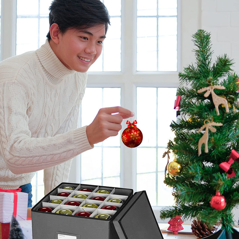 Caja de almacenamiento de bolas de Navidad transfronteriza caja de almacenamiento plegable separada de cuatro capas caja de almacenamiento de bolas decorativas de Navidad de Amazon