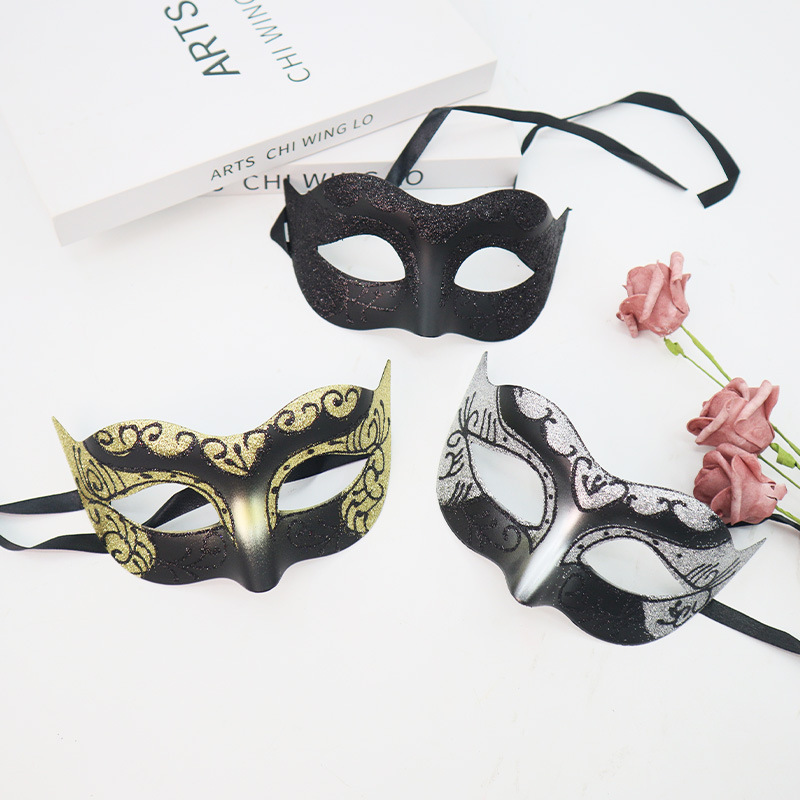 Máscara pintada veneciana de alta gama de venta caliente transfronteriza Máscara de plástico de media cara para hombres y mujeres Máscara de fiesta de Halloween