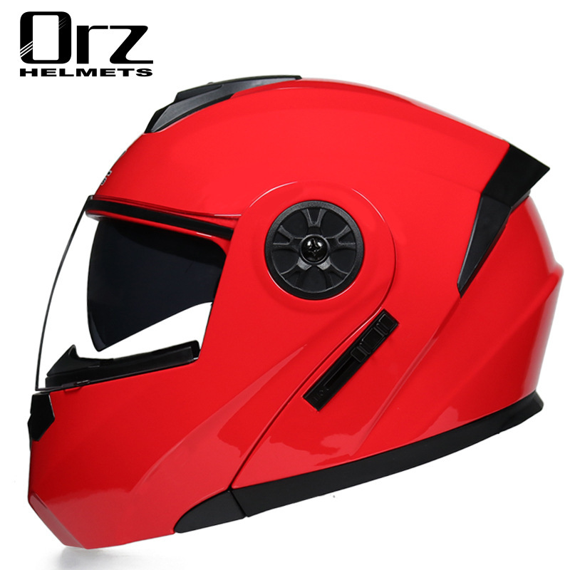 Casco abatible de doble lente para motocicleta, casco para vehículo eléctrico, casco integral antivaho de verano para hombre y mujer, casco de media motocicleta, adecuado para todas las estaciones