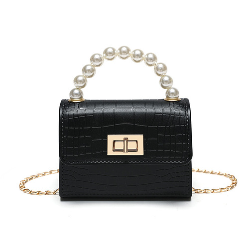  New Ladies Handbags Crocodile-Texture Chain Pearl Clutch Jelly Bag, Overseas Trade Cross-Border Women's Handbag