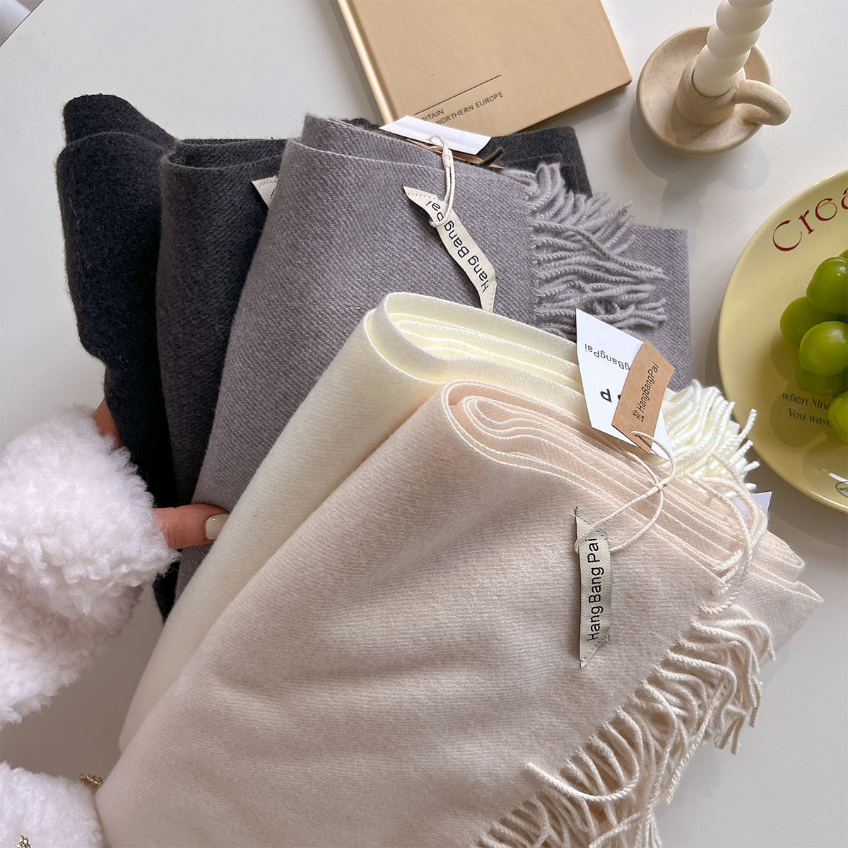 Sciarpa in cashmere da donna, elegante scialle invernale_voghion.com