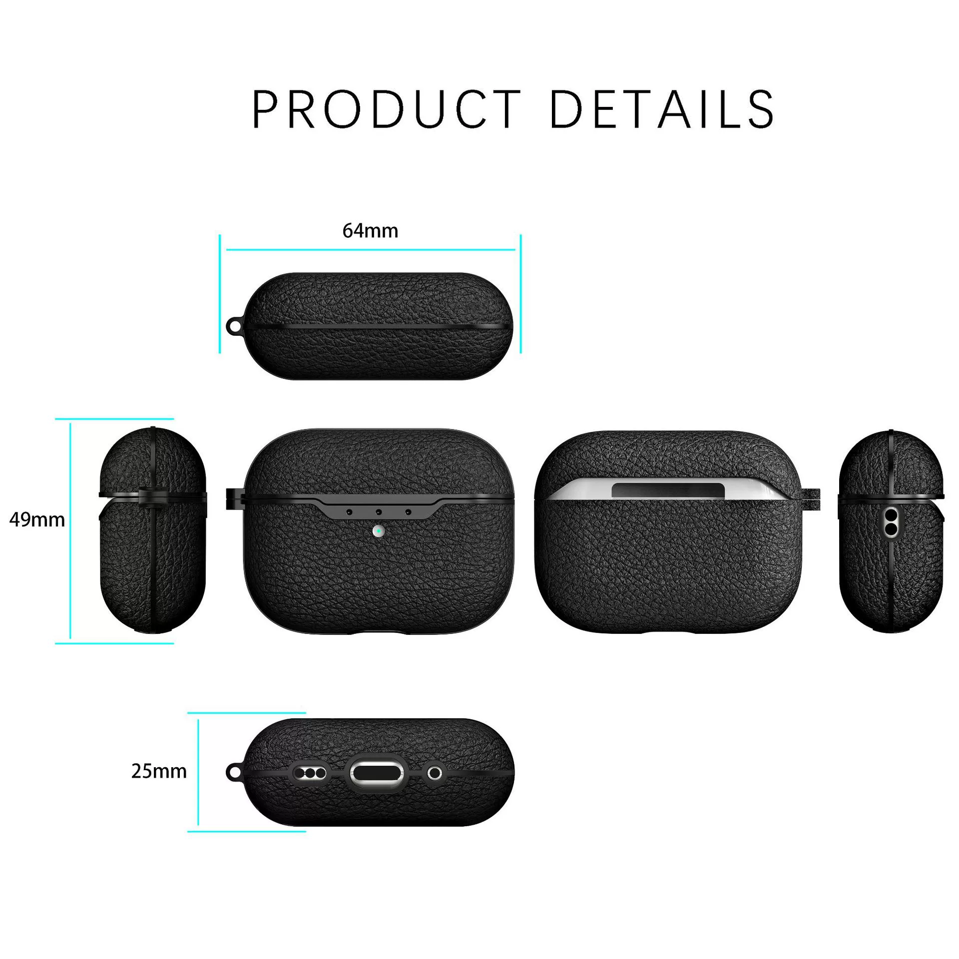 Подходит для чехла на Airpods Pro2, защитный чехол с мягкой оболочкой, яблоко личи рисунок, защитное покрытие TPU для AirPods 4 поколения