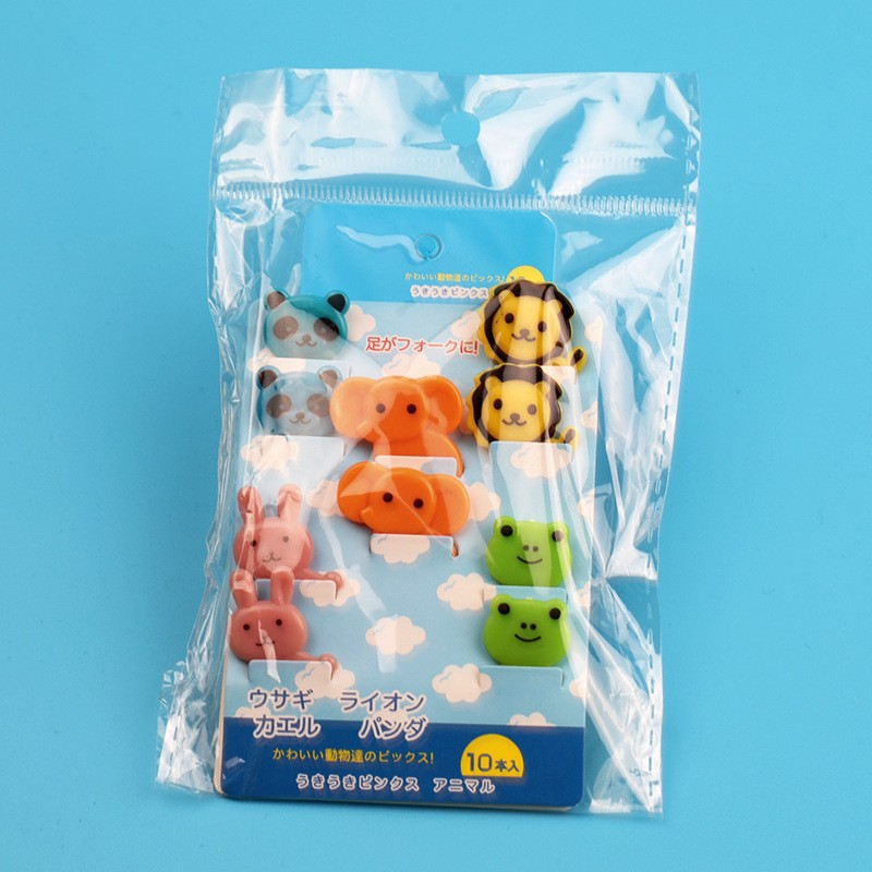 Cartoon japonés encantador tenedor de fruta transfronterizo venta caliente stick de fruta creativa decoración mini tenedor de fruta al por mayor