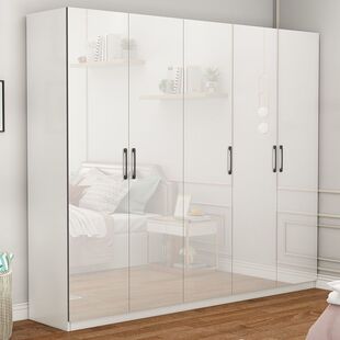 Wardrobe Home Bedroom Simple Cabinet Simple Modern Light Luxury Small Apartment Wooden Children's Wardrobe for Rental Room
