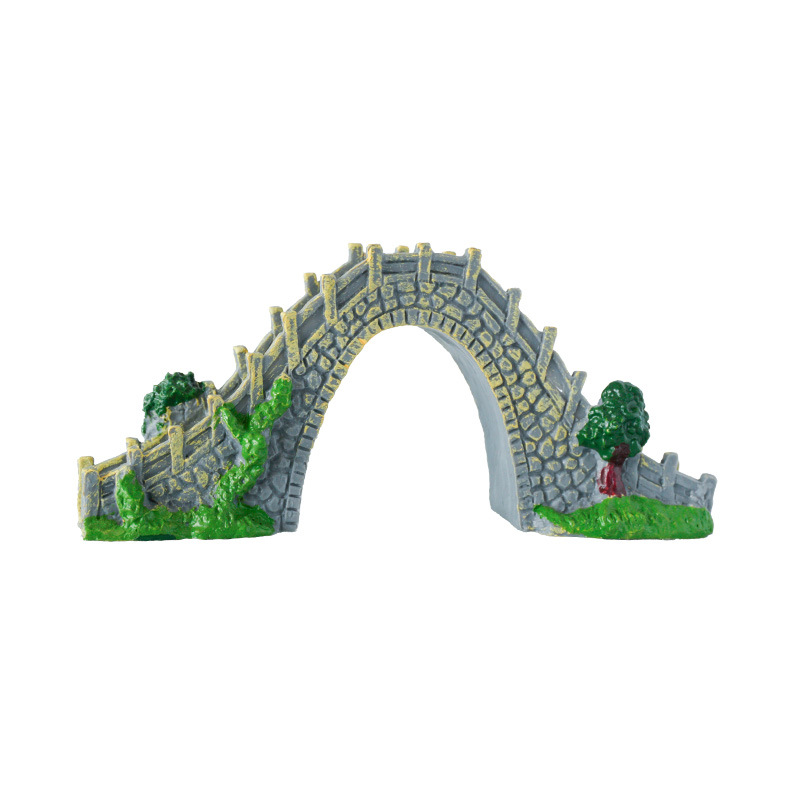Nuevos adornos de bonsái de puente de piedra, micro-paisaje para peceras, puente de arco único de PVC, puente pequeño de estilo arquitectónico antiguo al por mayor