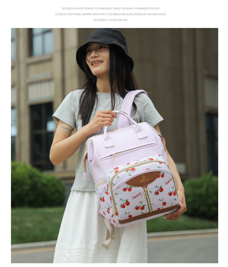 Mother and baby bag, maternity bag, large-capacity convenient mommy bag, new style, with an opening at the back to hold a baby bottle, multi-compartment maternity bag undefined