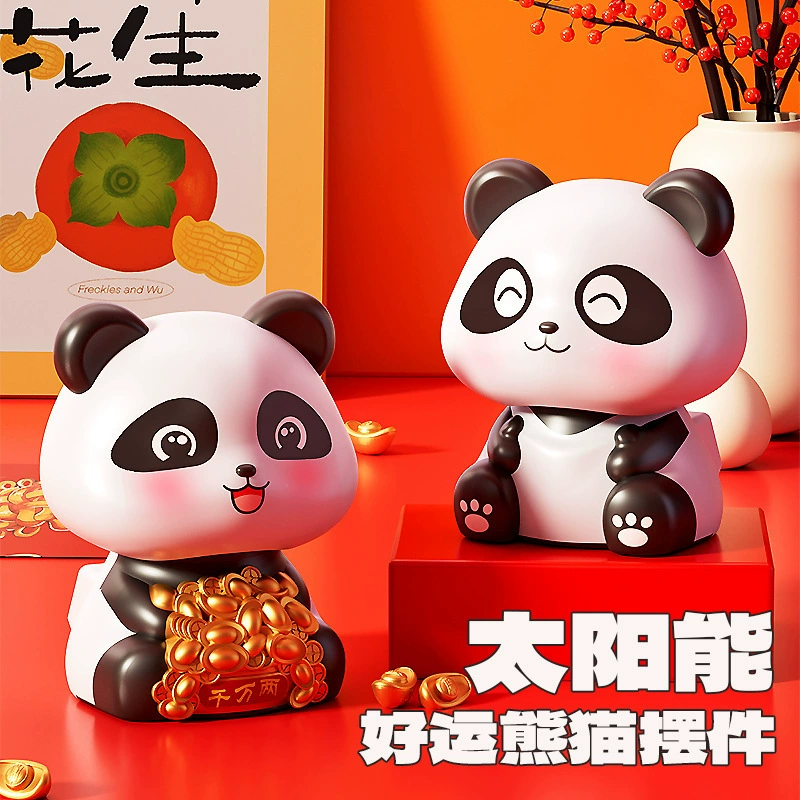 Creative table decorations solar-powered, creative gift, panda, for luck, Birthday gift, wholesale