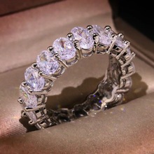 ebay热销欧美风指环 奢华锆石女士戒指 镶满钻钻戒订婚戒宴会珠宝