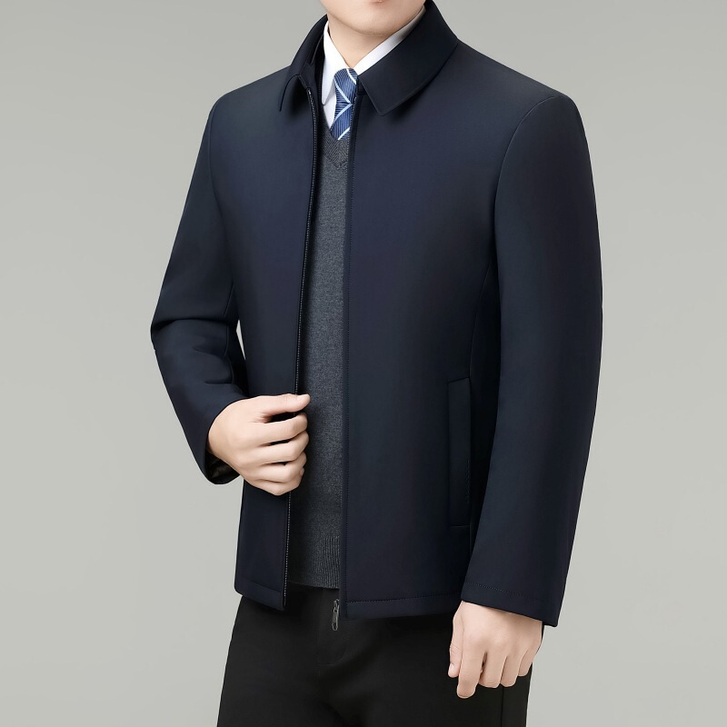Counter Executive Men's Jacket for Middle-Aged and Elderly, Autumn and Winter New down Jacket, Light Fashion Business Detachable Liner Coat