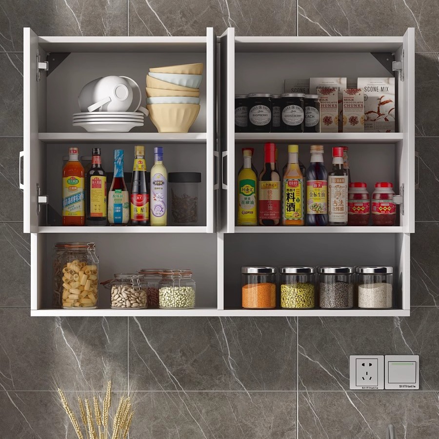 Comercio exterior personalizado cocina armario de almacenamiento en la pared armario de almacenamiento balcón estante de baño armario de pared
