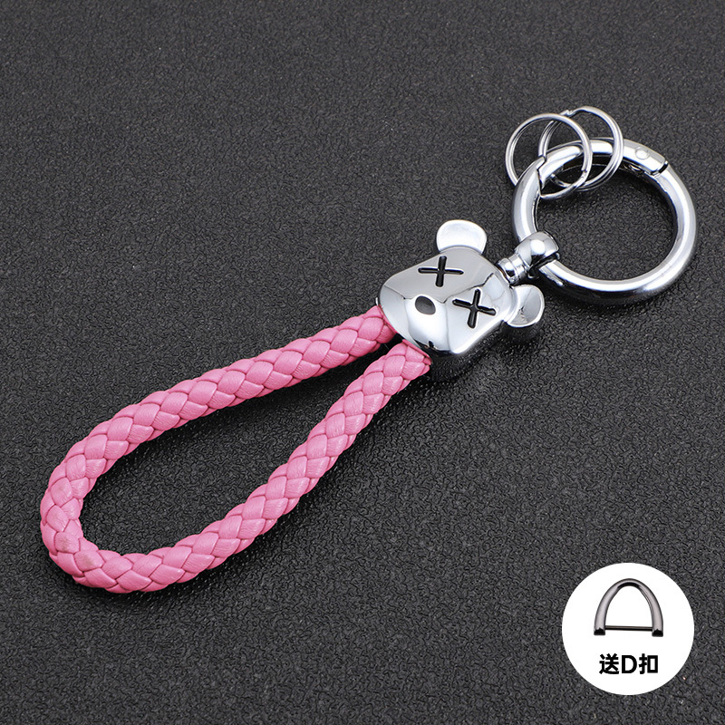 Oso violento transfronterizo llavero de coche oso de metal muñeca de alta gama llavero cuerda anti-pérdida, duradero, resistente a los arañazos