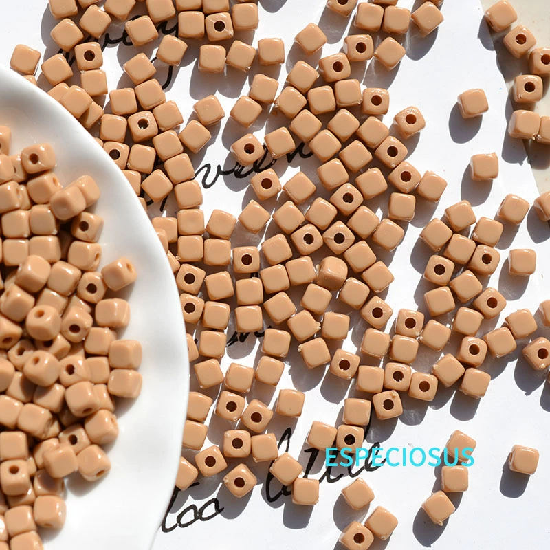 Square acrylic beads, accessory, accessories, beaded bracelet, necklace, 4mm, DIY