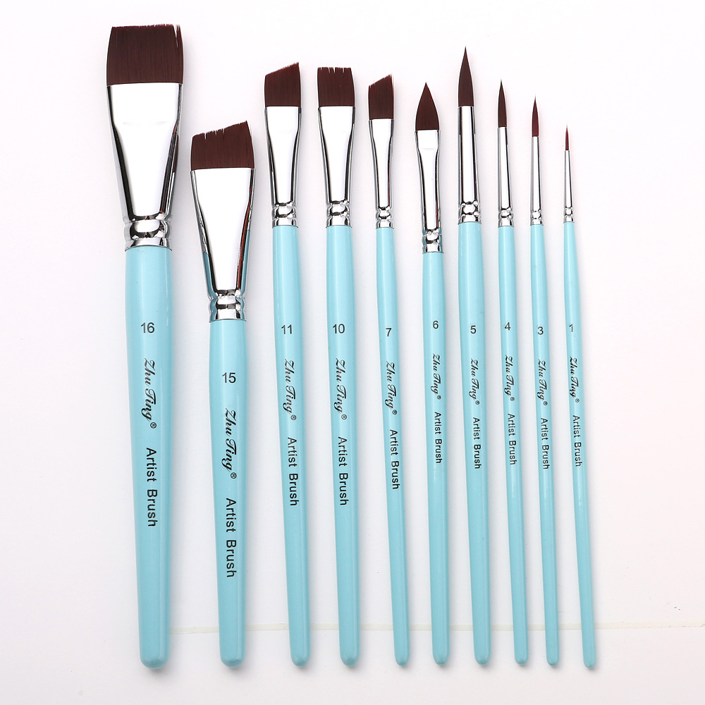 Cepillo especial para pintura facial, pincel, juego de 17 bolígrafos de gancho, bolígrafos en relieve, cepillos de fila, picos planos, picos oblicuos, pétalos