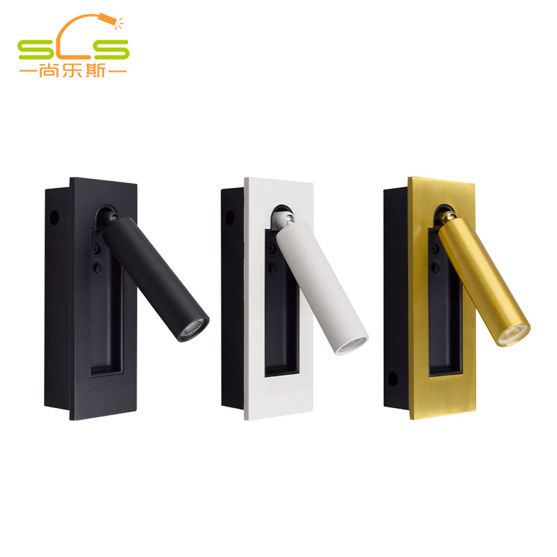 Cross-Border Project Led Reading Wall Lamp, Indoor Recessed Wall Light, Hotel Bedroom Bedside Living Room Wall-Mounted Light