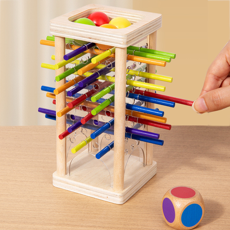Educación temprana de madera 3 en 1 juego de palo de dibujo de color cognitivo padre-hijo interactivo juego de mesa de concentración juguetes de equilibrio
