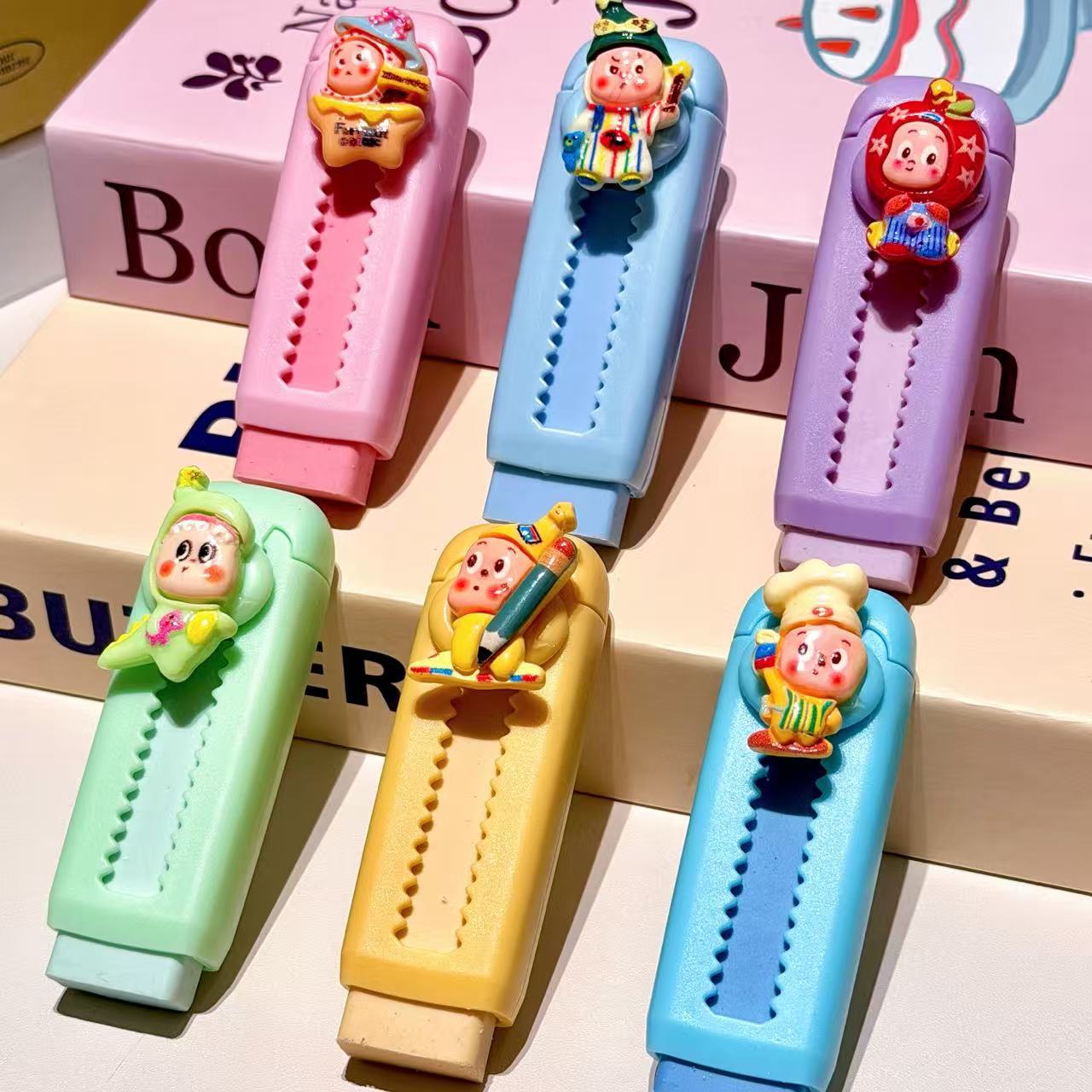 Nuevo tipo de resina de estrellas de goma de empuje para estudiantes de papelería especial sin rastros no caer residuos goma de empuje al por mayor