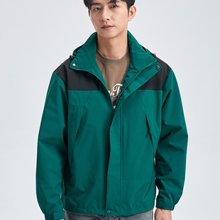 Spring and Autumn Jacket Women's new windproof waterproof outdoor detachable couple jacket color matching outerwear top