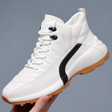 男鞋冬季新款高帮真皮运动休闲鞋加绒棉鞋男士短靴厚底保暖雪地靴