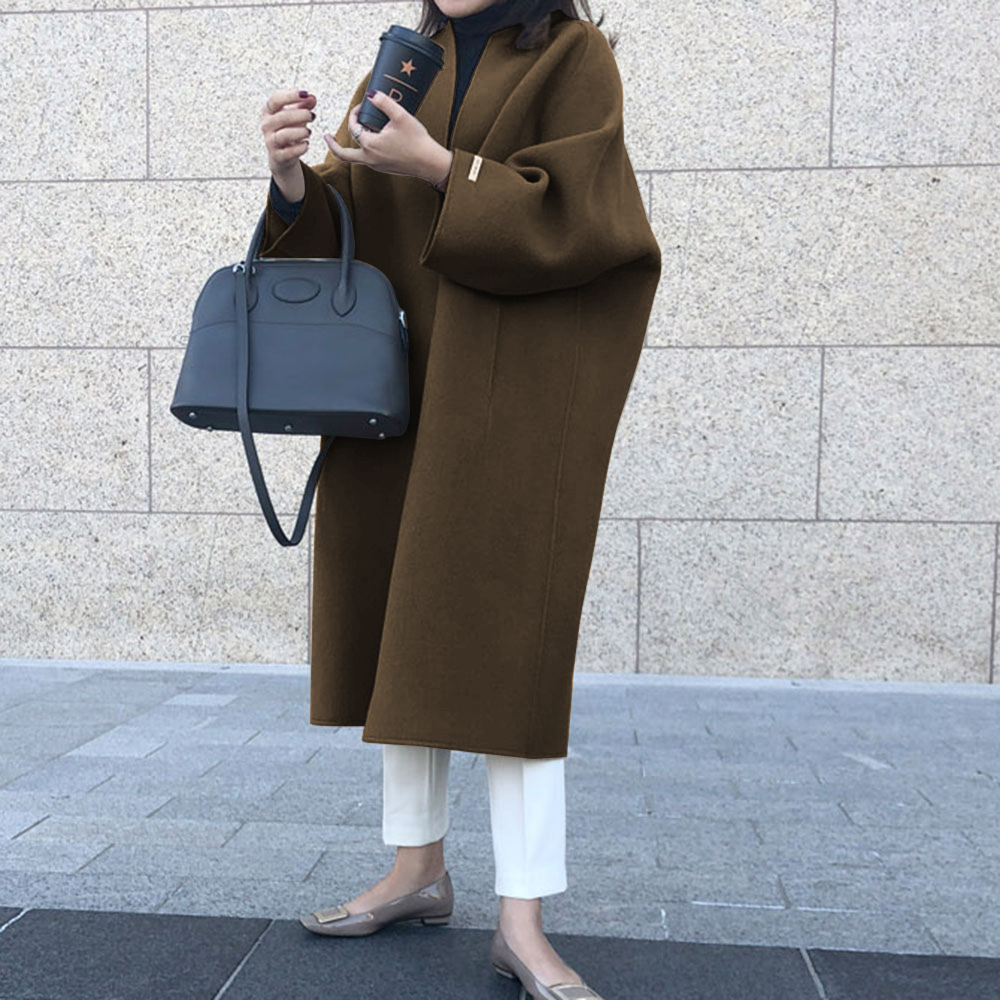 Frauen Kleidung herbst und winter neue mantel temperament pendeln einfarbig gerade lose_voghion.com