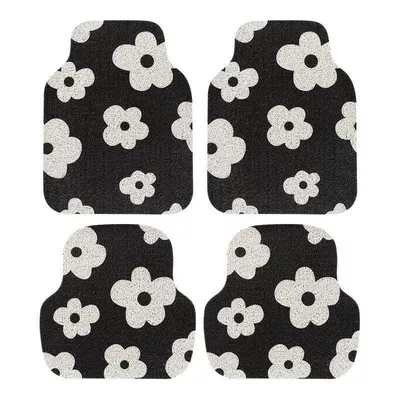 Avtomobil döşəmə paspasları – Mats - black-and-white-hyuna-flower-3344cm-pack-of-two