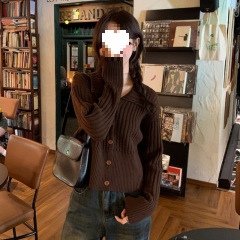 2025早秋新款简约软糯针织开衫上衣毛衣女奶系穿搭气质设计感