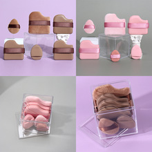 熔岩生巧粉扑套装 干湿两用海绵皮面植绒持妆不吃粉多用粉扑