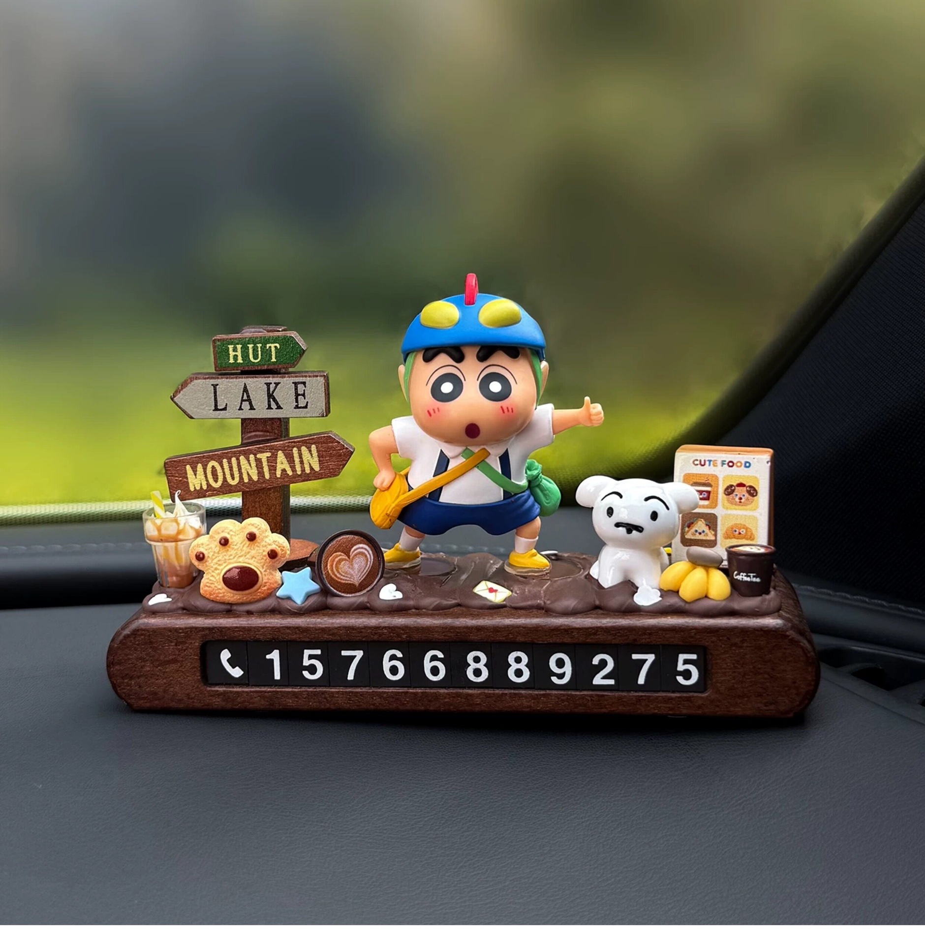 2026 New Model Crayon Shin-Chan Temporary Parking Number Plate for Moving Car, Cute Car Phone Number Plate