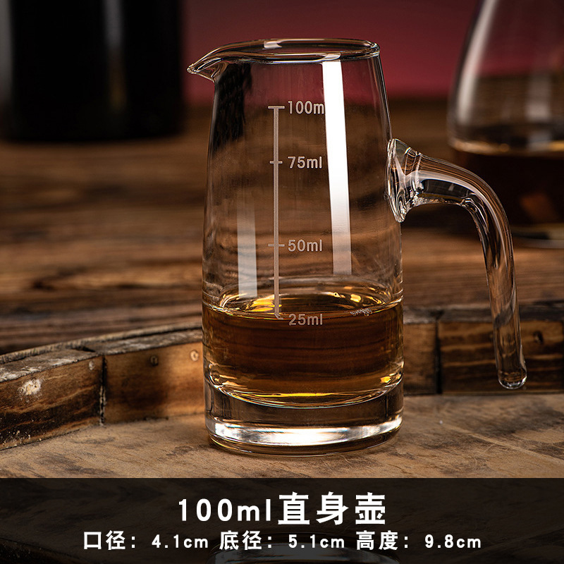 Vidrio de 100ml botella de licor con calibración de cantidad doméstica botella de licor de vino tinto pequeña botella de vinos de licor separador de licor