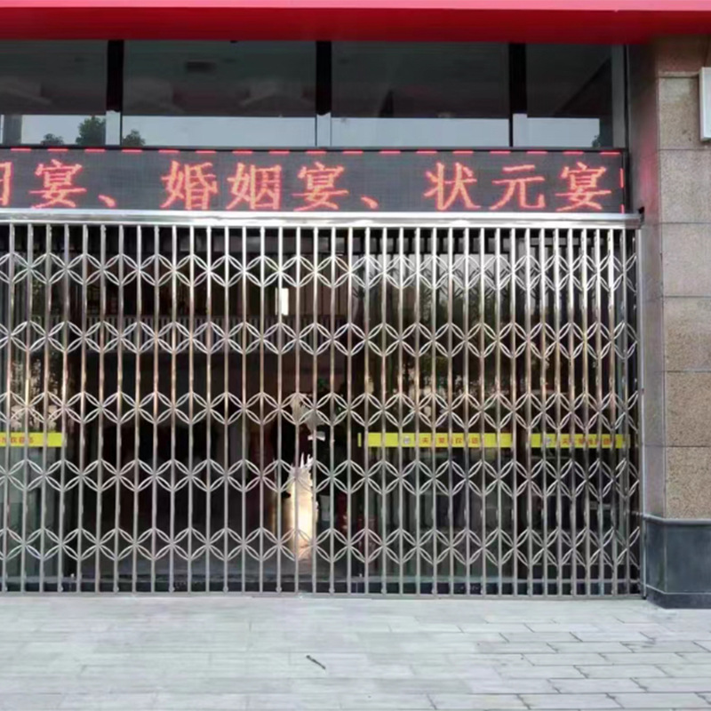 厂家定制不锈钢拉闸门阳台拉闸防盗窗推拉门伸缩门折叠门手动推门