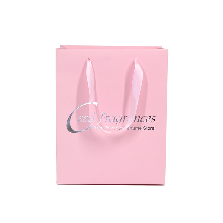 Chinese Logo with Handle Pink Blue Bag Useful Handmade Colorful Small Cosmetic Art Paper