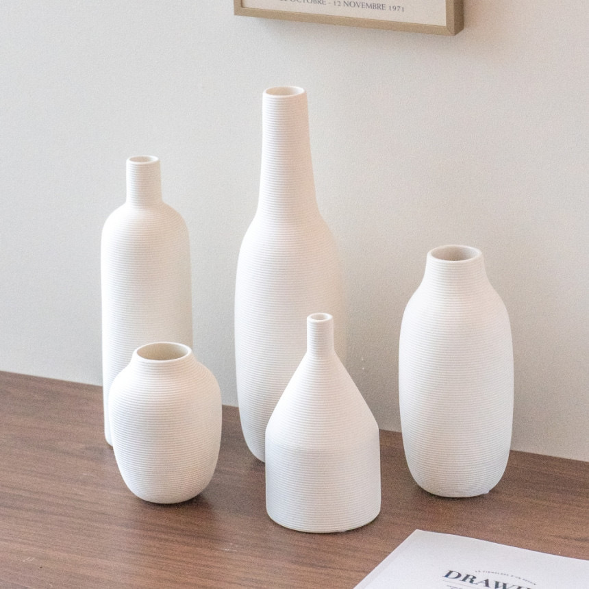 Decoración de jarrón de cerámica de alto valor de estilo ins, decoración de arreglo floral de escritorio de sala de estar, decoración de muebles de TV de entrada